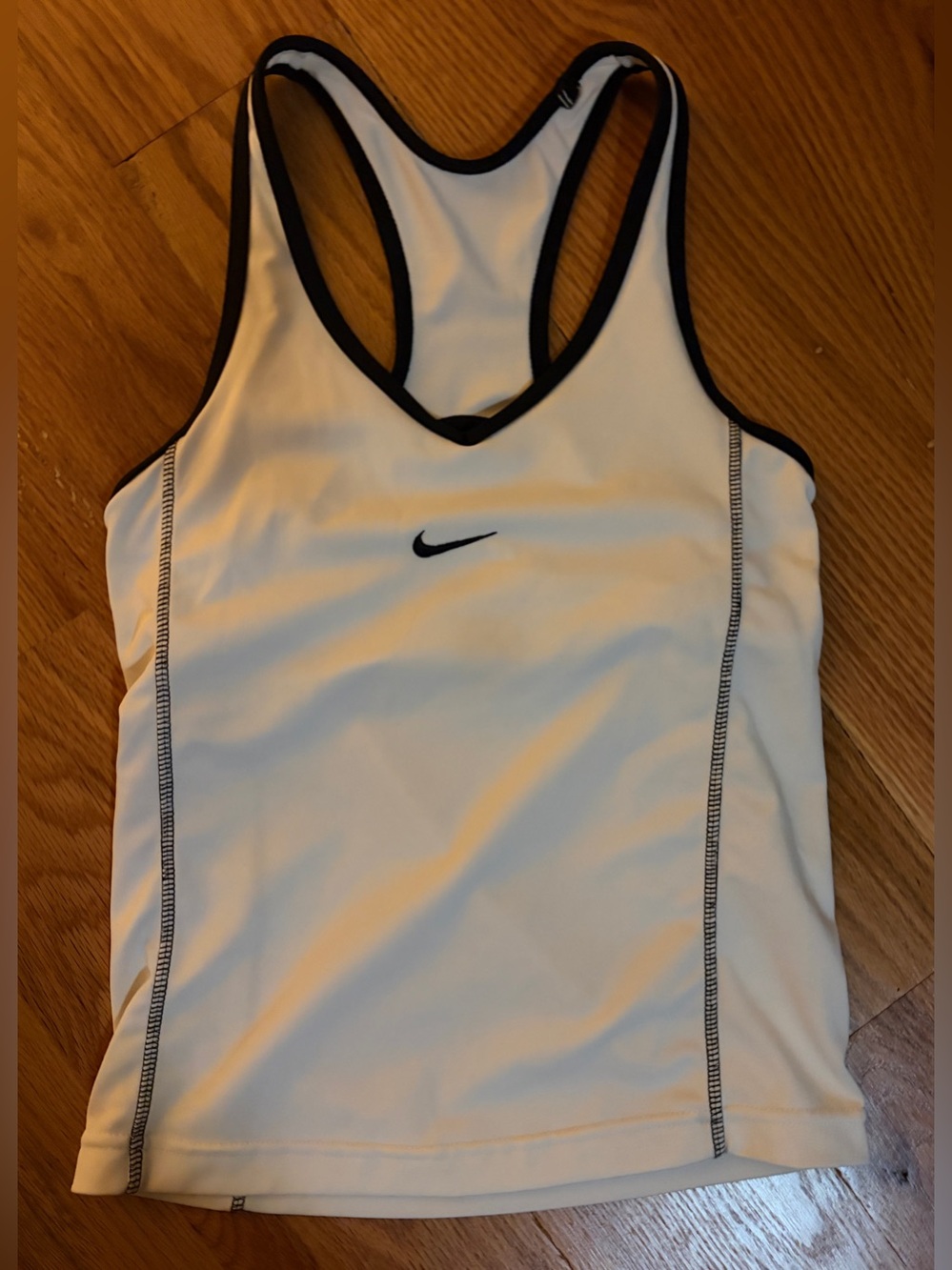 Nike White Racerback Tank with Black Accents